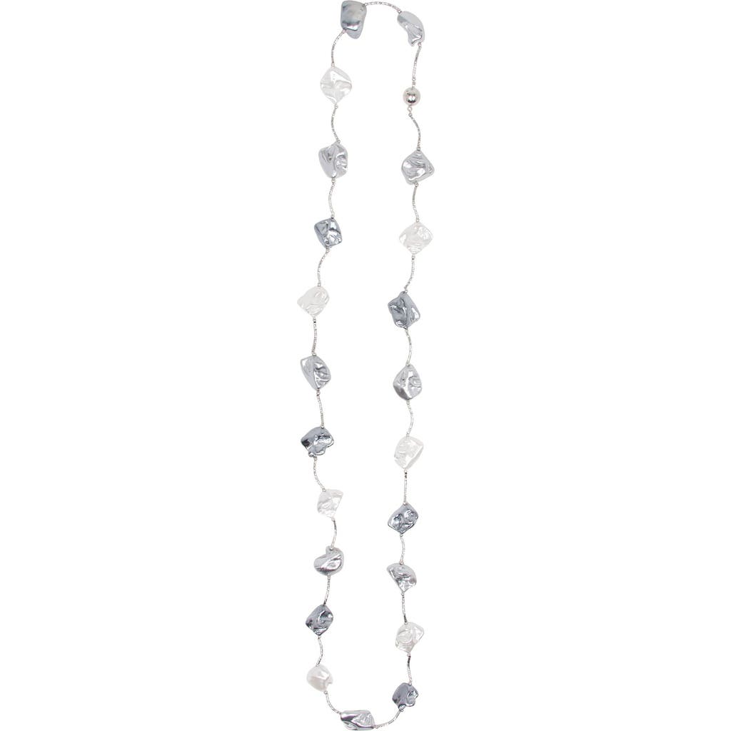 Saachi Rhodium Pearl Necklace In Ivory