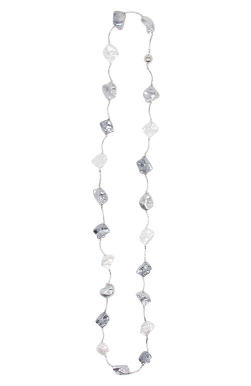 Saachi Rhodium Pearl Necklace In Ivory