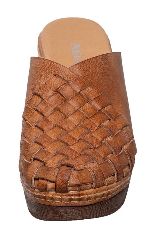 Antelope Senna Woven Clog In Tan Leather
