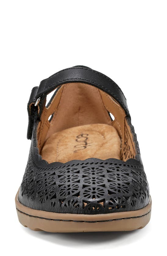 Earth Women's Lady Perforated Mary Jane Flats In Black