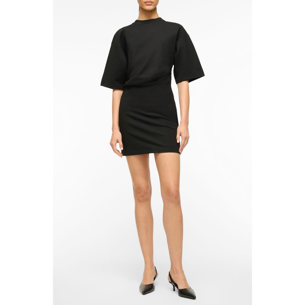 Staud Truman Mini Dress In Black In Black