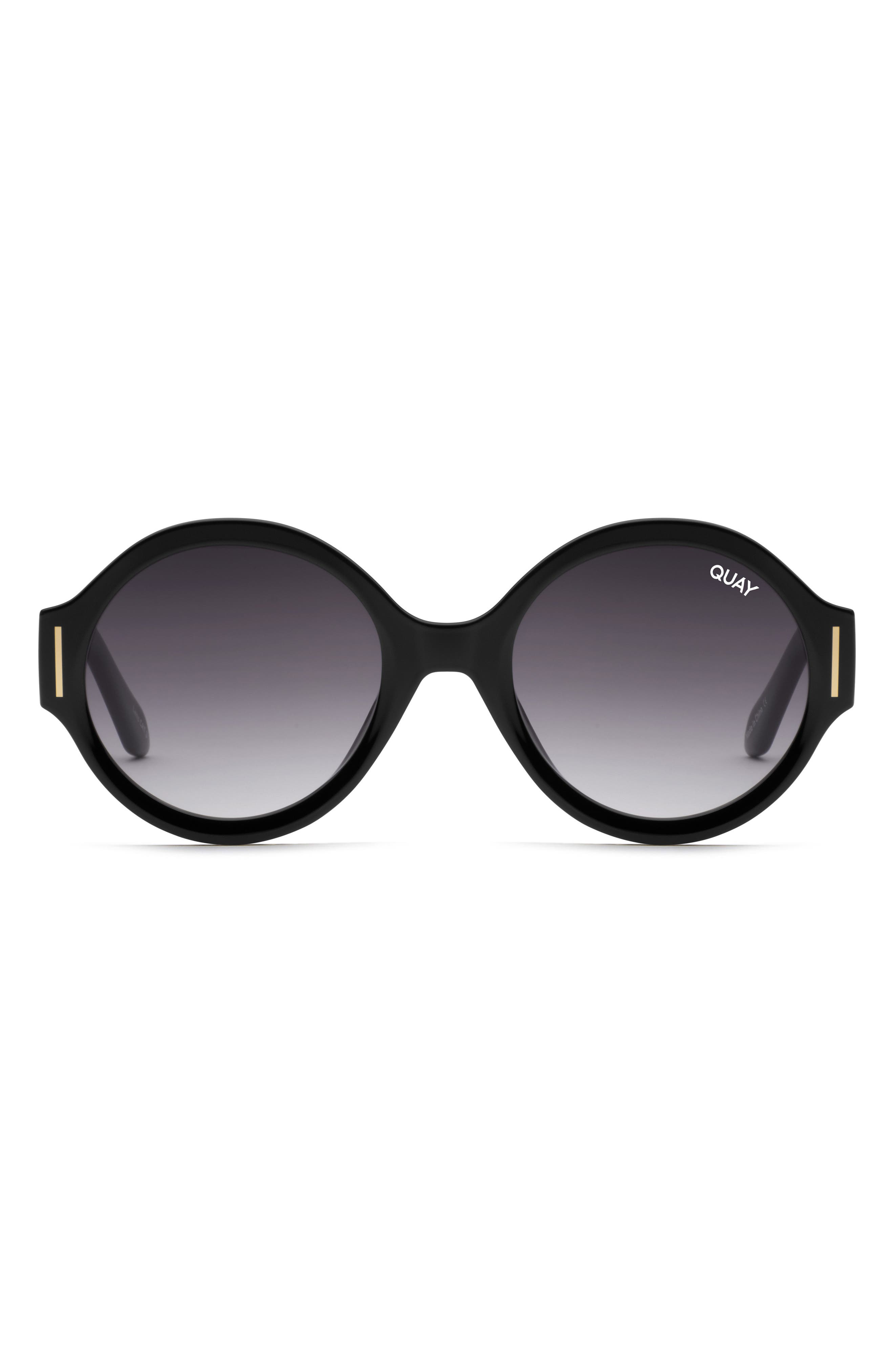 quay black circle sunglasses