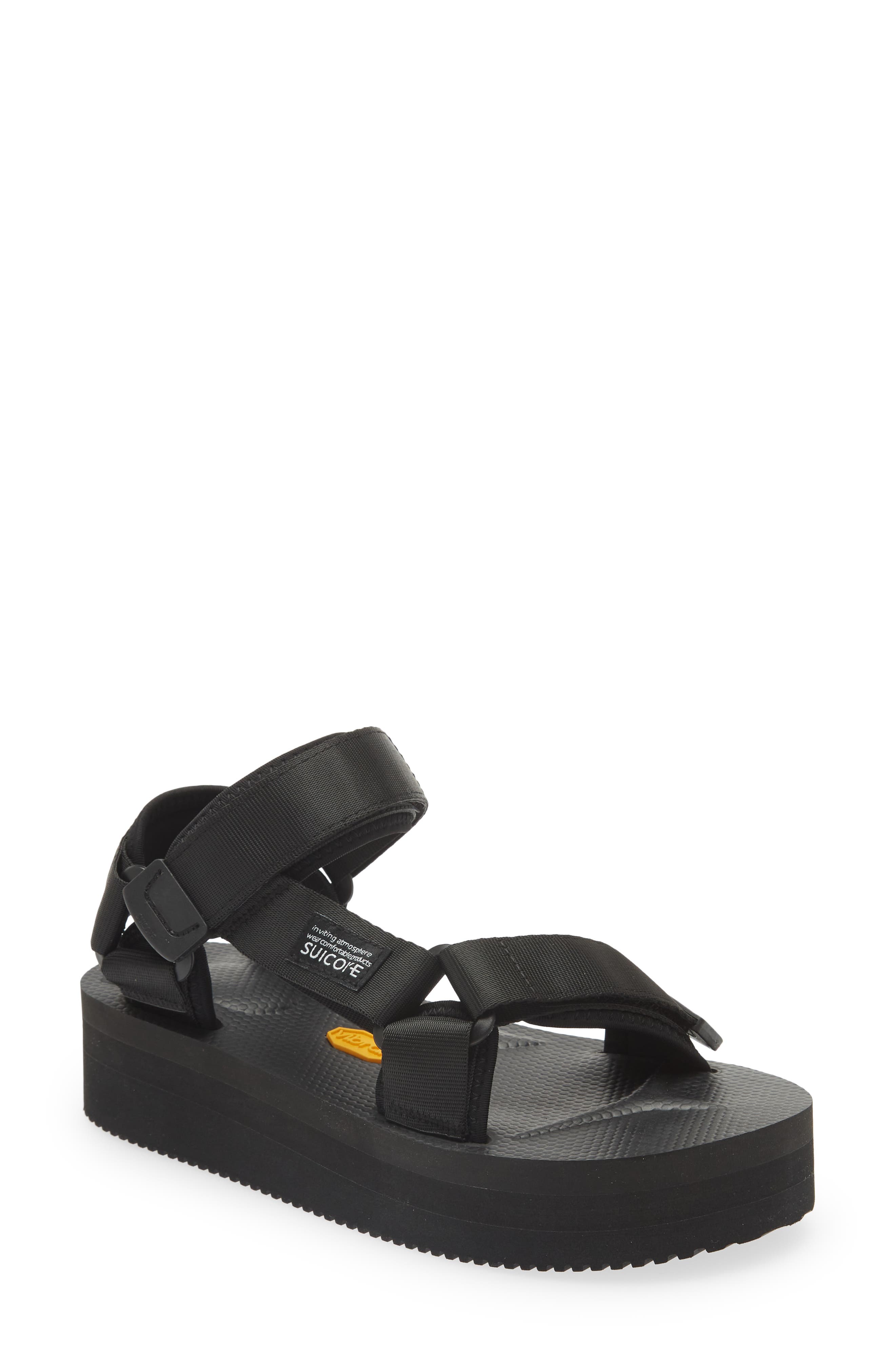 Suicoke Depa-V2PO Platform Sandal in Black | Smart Closet