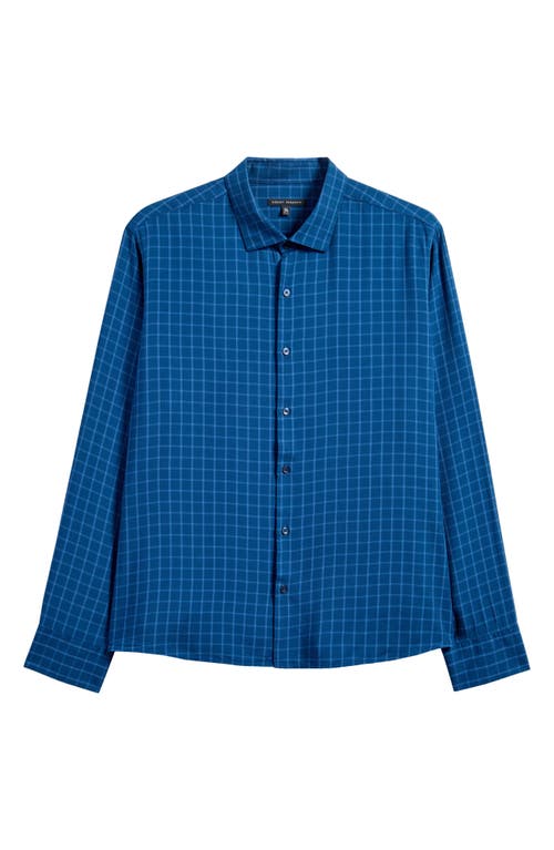 Robert Barakett Shorehouse Windowpane Plaid Button-Up Shirt in Blue 