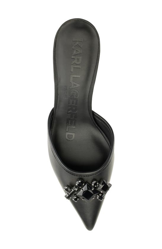 Shop Karl Lagerfeld Paris Sosie Crystal Pointed Toe Pump In Black