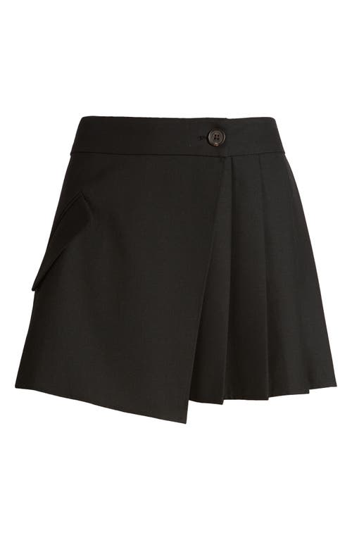 Shop Rails Adriana Pleated Wrap Miniskirt In Black Twill