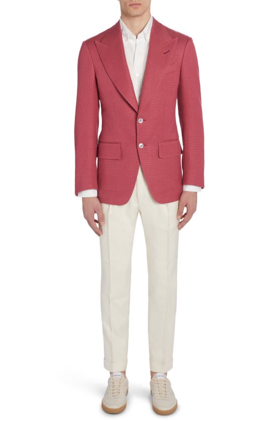 Shop Tom Ford Atticus Grand Wool Blend Hopsack Sport Coat In Pink Camelia