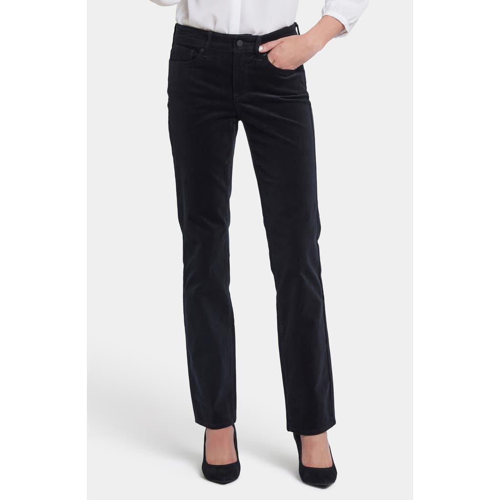 Nydj Marilyn Corduroy Straight Leg Pants In Black