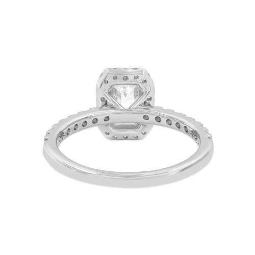 Shop Luvmyjewelry Ivey 14k White Gold Emerald Cut Lab Grown Diamond Halo Engagement Ring