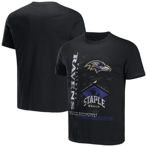 Men's NFL x Staple Black Baltimore Ravens World Renowned T-Shirt