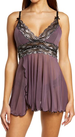 Shop Lace Pleated Babydoll with String Set Online