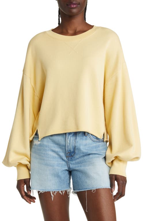 FRAME Easy Shirttail Sweatshirt in Butter