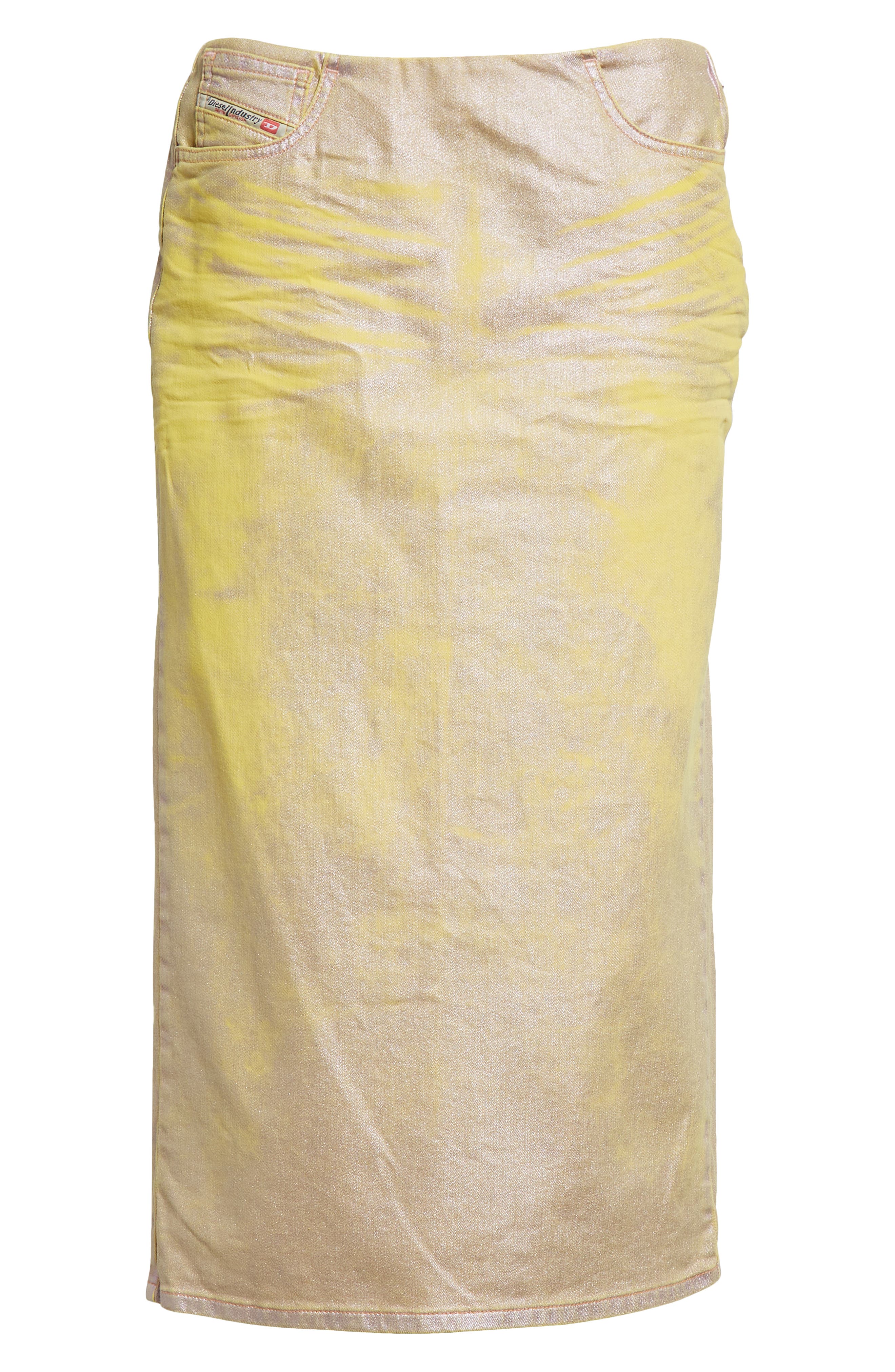 DIESEL® DePraS2 Laminated Denim Midi Skirt Nordstrom