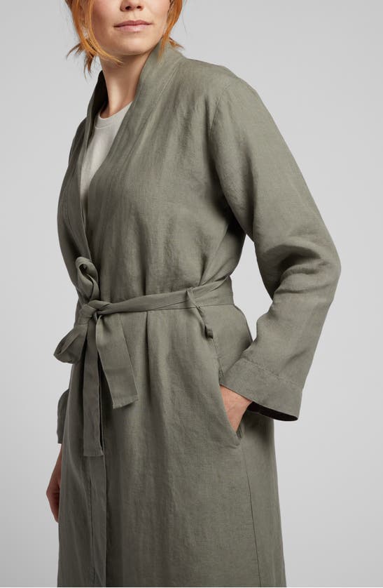 Shop Parachute Gender Inclusive Linen Robe In Moss
