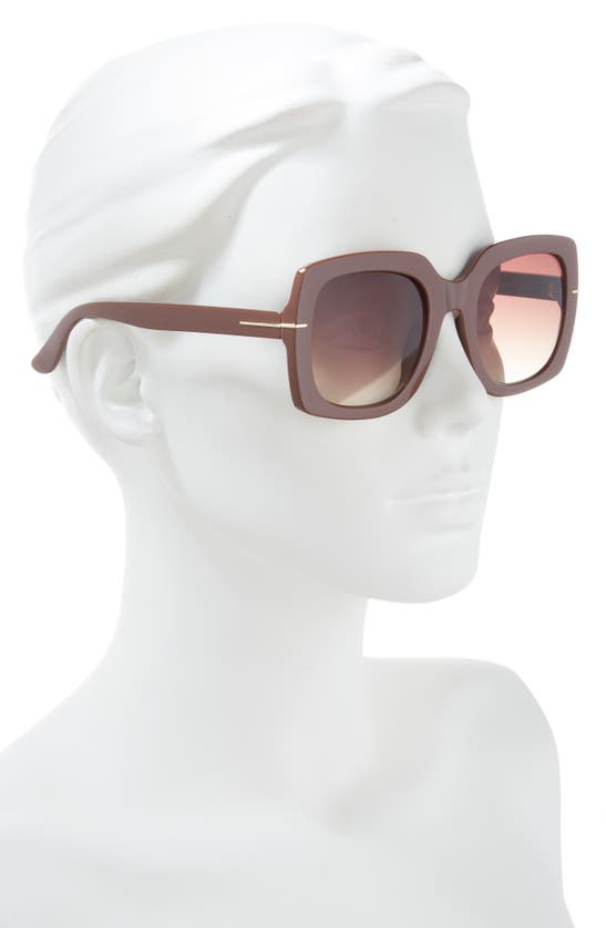 Shop Vince Camuto Glam Square Sunglasses In Brown