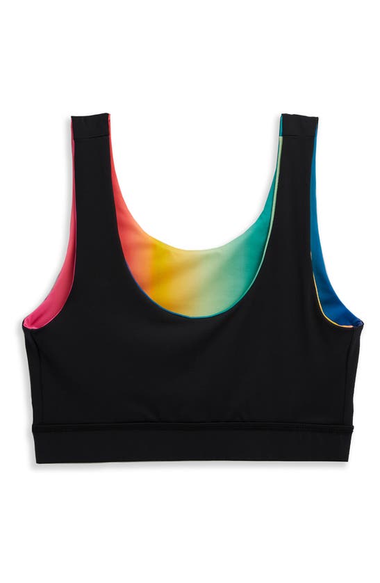 Shop Tomboyx Reversible Sport Bikini Top In Melting Rainbow