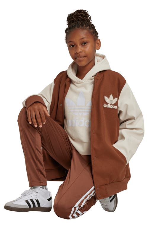 Shop Adidas Originals Kids' Vrct Varsity Jacket In Preloved Brown