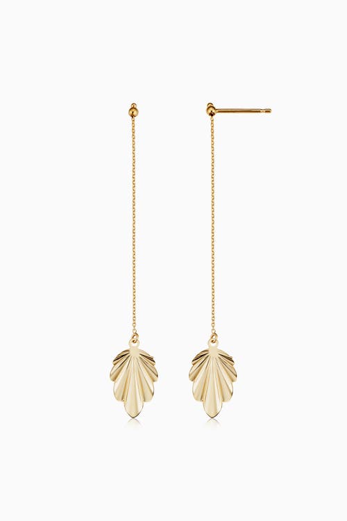 Shop Oradina 14k Yellow Gold Fanfare Drop Earrings