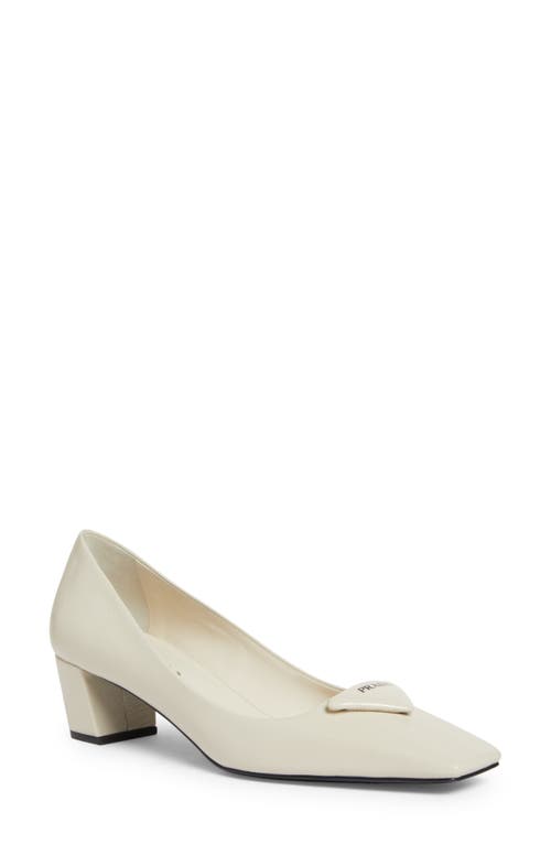 Shop Prada Modellerie Square Toe Pump In Avorio