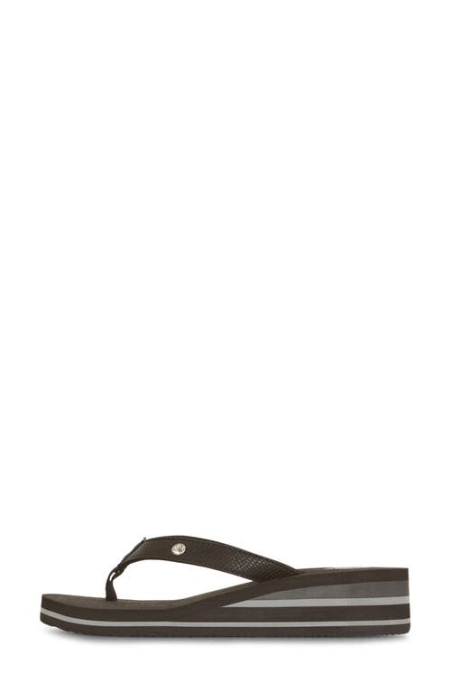 Floopi Flip Flop Wedge Sandal In Black
