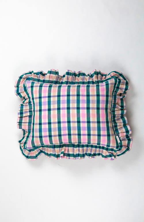 ARCHIVE NEW YORK ARCHIVE NEW YORK LOLA PLAID RUFFLE HANDWOVEN COTTON THROW PILLOW 