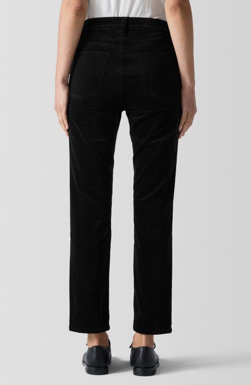 Shop Eileen Fisher High Waist Slim Fit Ankle Velveteen Pants In Black