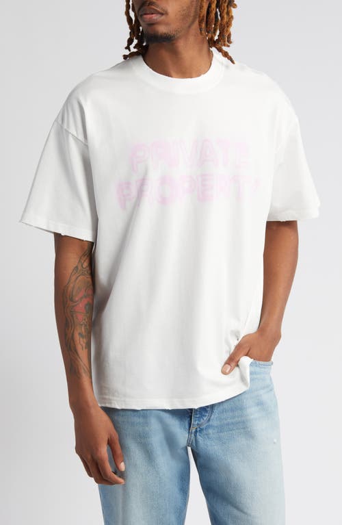 Private Property Cotton Graphic T-Shirt in White