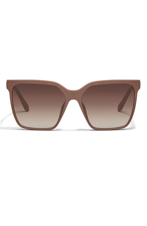 Shop Quay Level Up Remixed 52mm Gradient Square Sunglasses In Matte Doe/brown