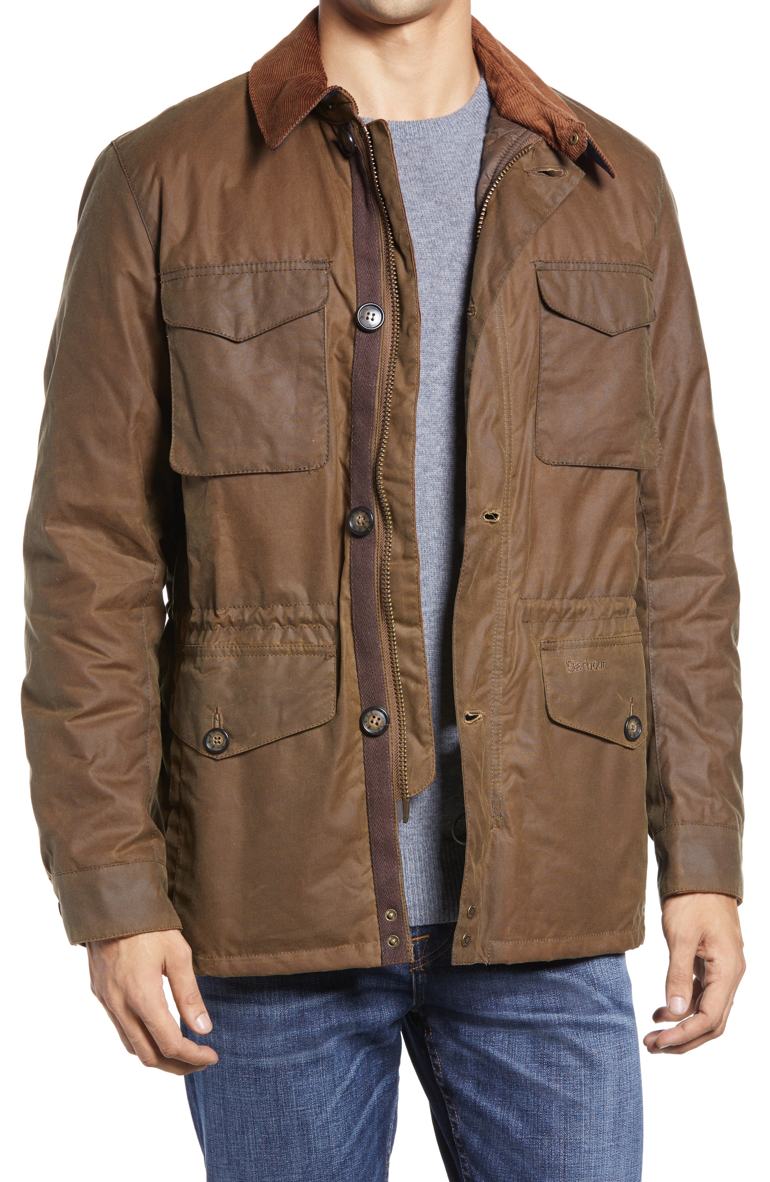 barbour teddon waxed cotton jacket