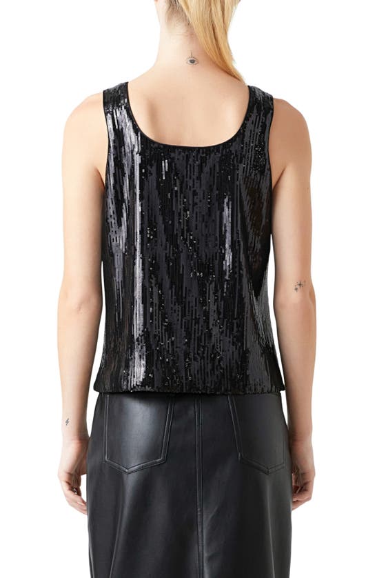 Grey Lab Sequin Sleeevless Top In Black