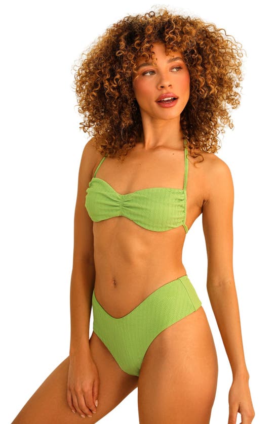 Dippin Daisys Christina Tie Straps Bandeau Bikini Top In Avocado