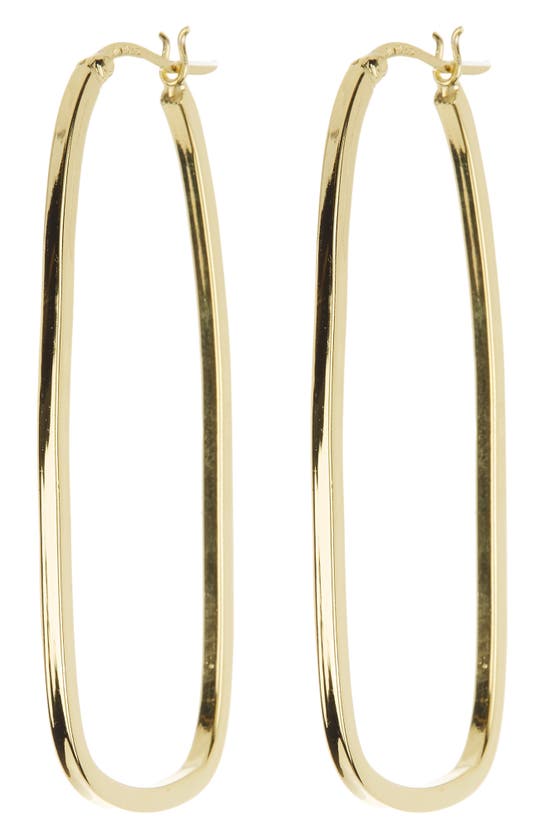 Argento Vivo Sterling Silver Oval Hoop Earrings In Gold