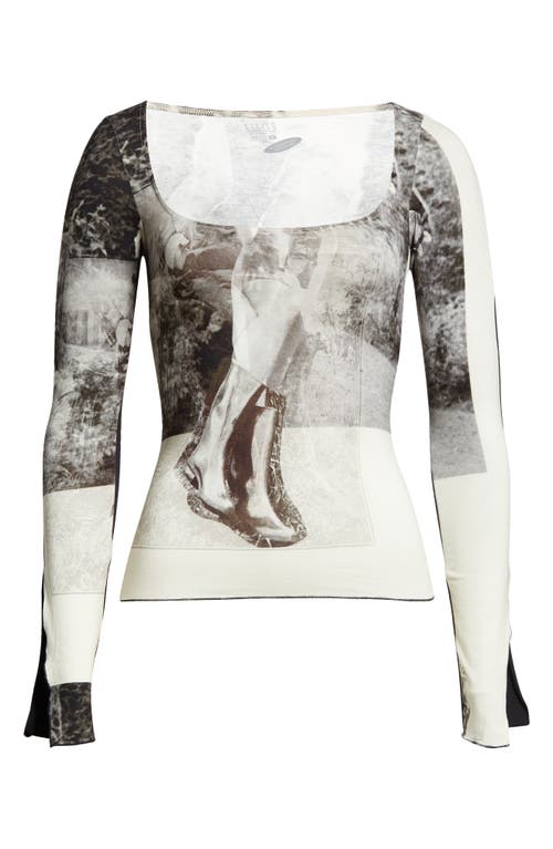 ELLISS Garden Angel Scoop Neck Jersey Top in Print Multi