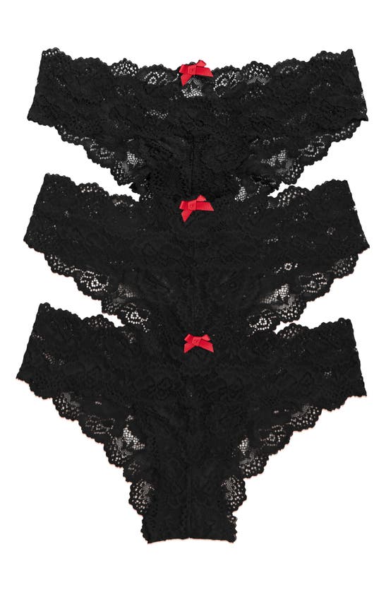 Skarlett Blue Goddess 3-pack Hipster Bikinis In Black