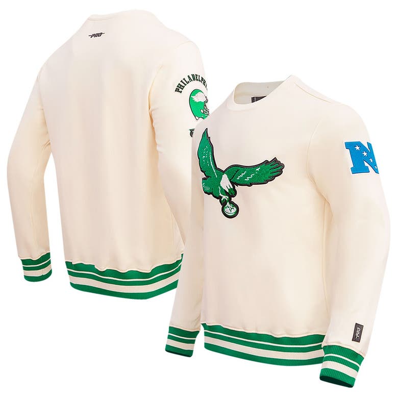 Pro Standard Cream Philadelphia Eagles Retro Classics Fleece Pullover Sweatshirt