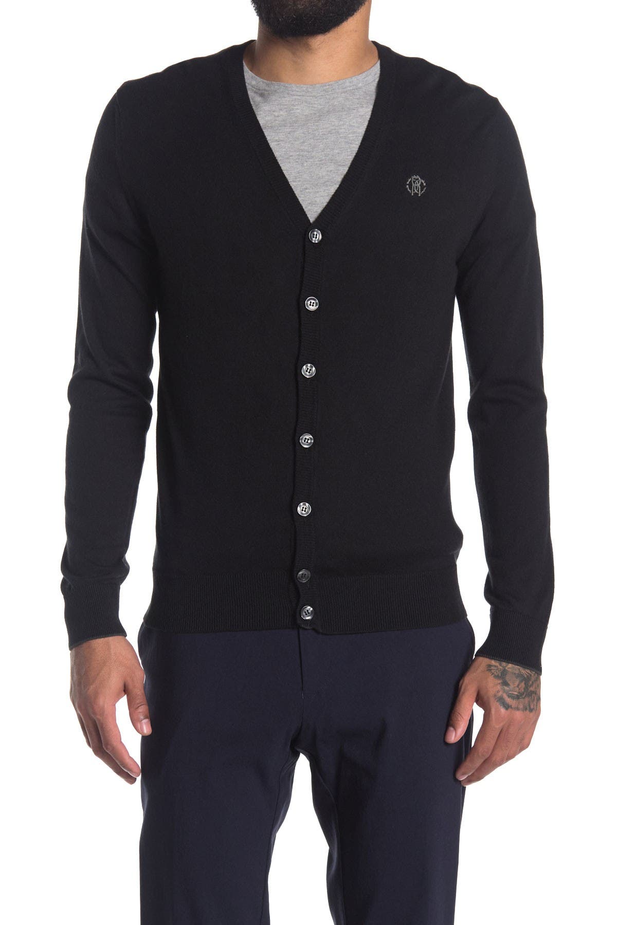 mens black cardigan sweater