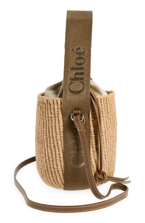 Shop Chloé Small Woody Basket Bucket Bag In 29x Dark Nut