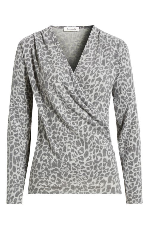Loveappella Wrap Top In Gray