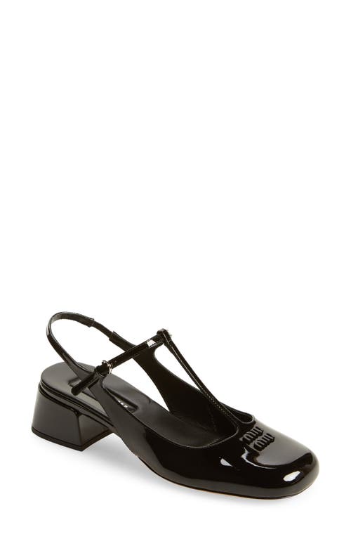 Shop Miu Miu T-strap Slingback Pump In Nero