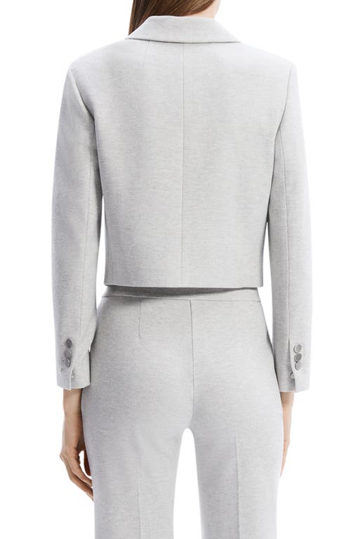 Shop Theory Boxy Crop Jacket In Light Grey Melange