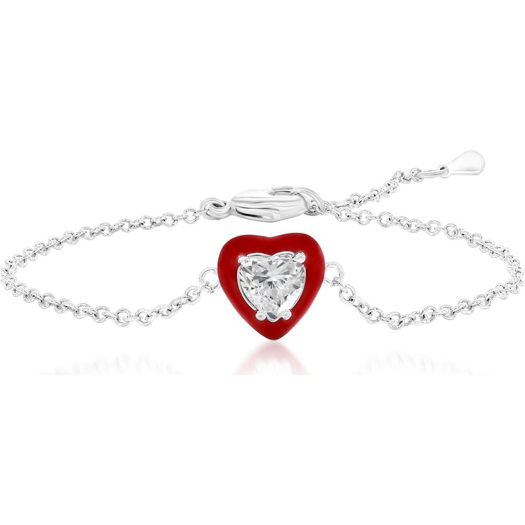 Donatello Gian Red Halo Heart Bracelet In Red