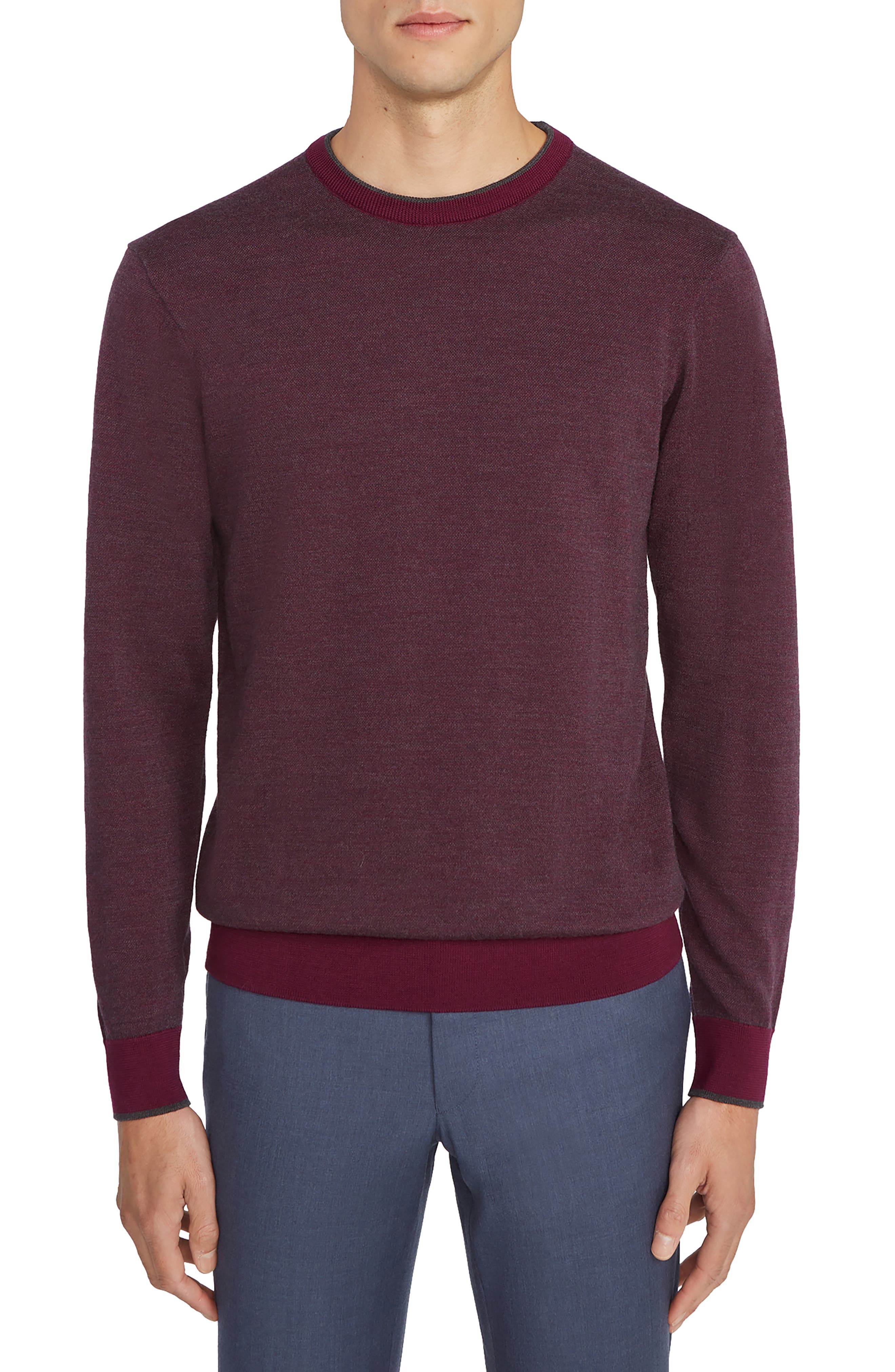 purple and red sweater