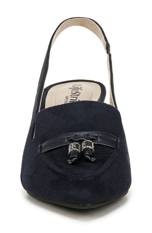 Shop Lifestride Audrey Slingback Tassel Loafer Pump In Navy