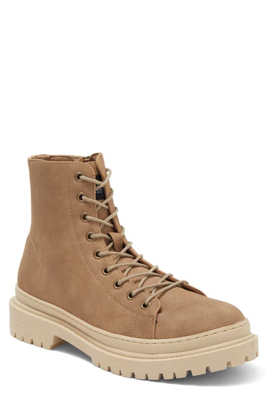 Madden Faux Leather Combat Boot In Taupe
