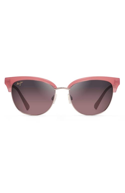 Maui Jim Lokelani 55mm Polarized Cat Eye Sunglasses in Bubblegum With Rose Gold at Nordstrom