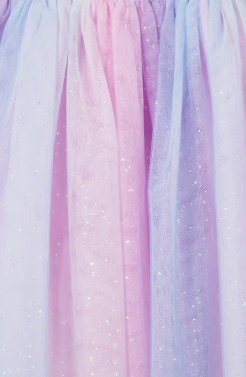 Shop Zunie Kids' Sequin Rainbow Tutu Dress In Aqua/pink/purple Multi