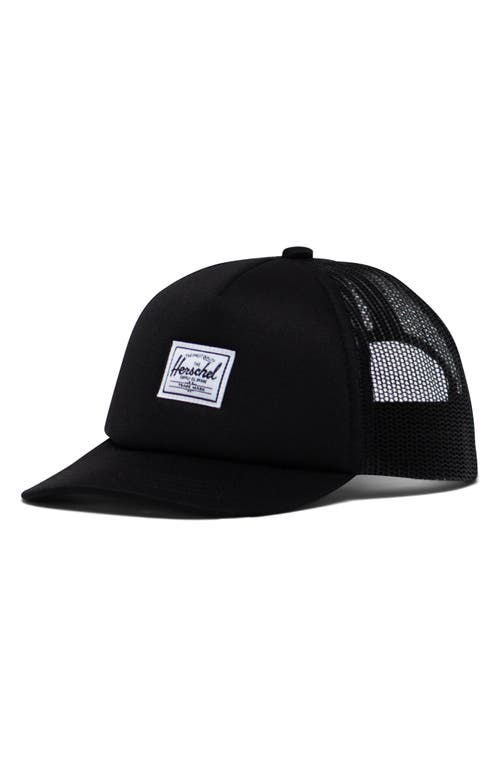 Herschel Supply Co. Whaler Mesh Trucker Hat in Black Classic Logo at Nordstrom, Size 6-18 M