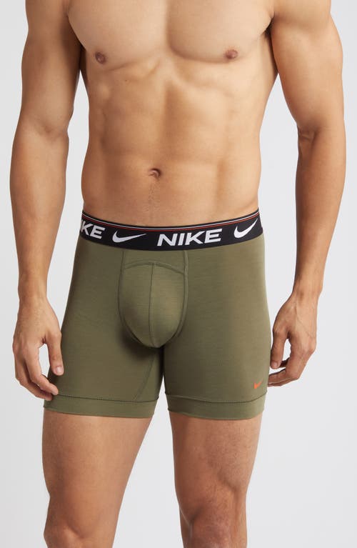 Nike Dri-fit Ultra Comfort 3-pack Boxer Briefs In Cool Grey/olive/black