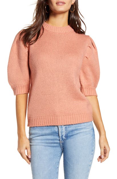 Click to view more detailed imagery on our partner's website English Factory Puff Sleeve Sweater In Pink