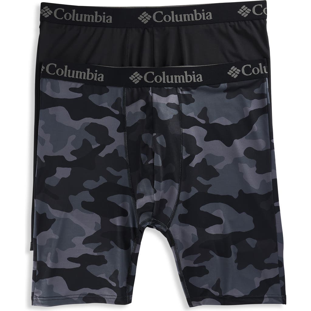 Columbia 2-pk Performance Boxer Briefs In Camo Black
